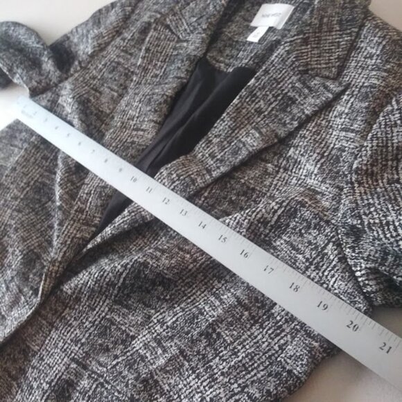 Nine West women's size 10 black and white tweed knit one button blazer jacket - Picture 7 of 15